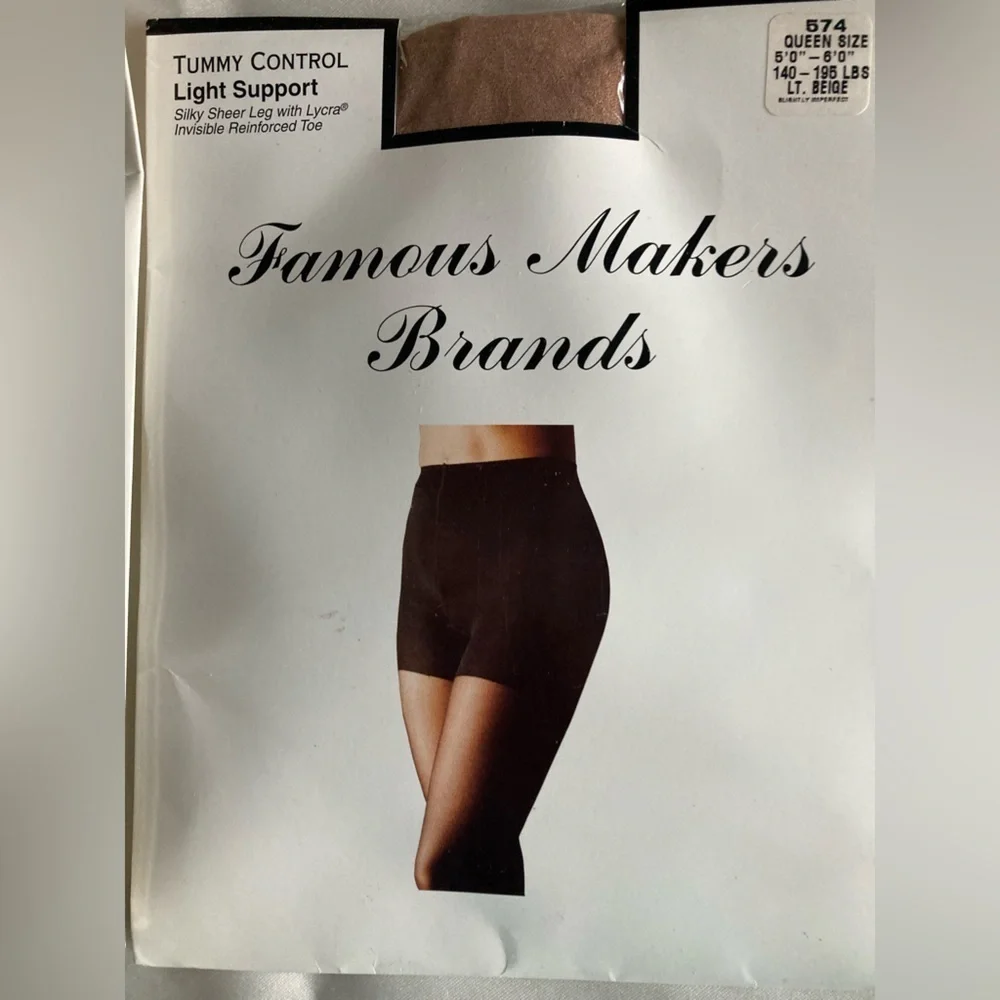 Vintage Lot Of Ladies Pantyhose Queen Size Navy Black Lt Beige Ivory
